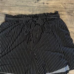 LuLaRoe High Waist Black and White Pinstripe Shorts